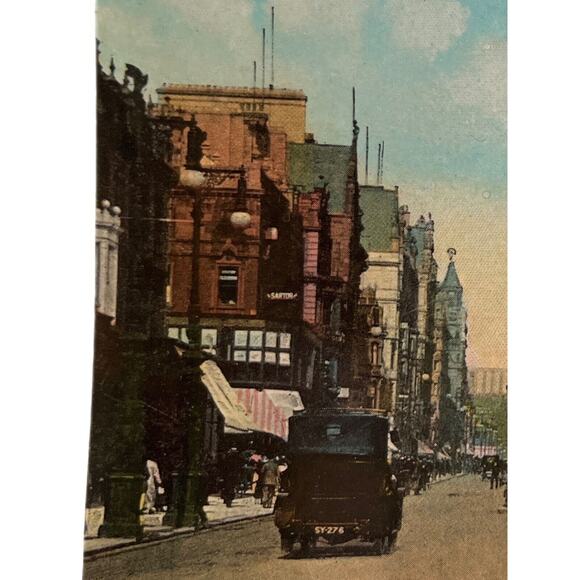 Atq Ephemera Early 1900 Litho Philco Postcards Princes St Edinburgh Hand Colored - Picture 3 of 9